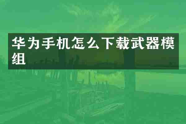 华为手机怎么下载武器模组