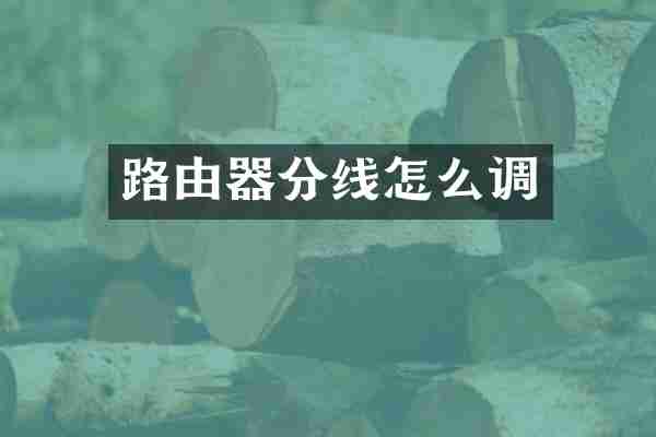 路由器分线怎么调