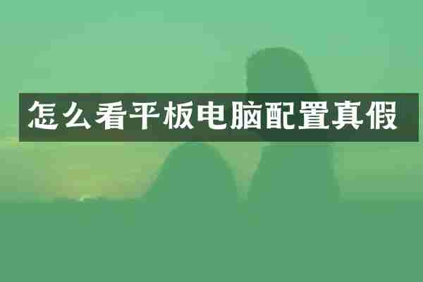 怎么看平板电脑配置真假