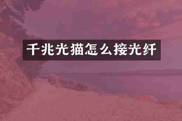 千兆光猫怎么接光纤