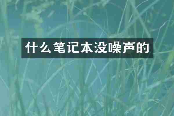 什么笔记本没噪声的