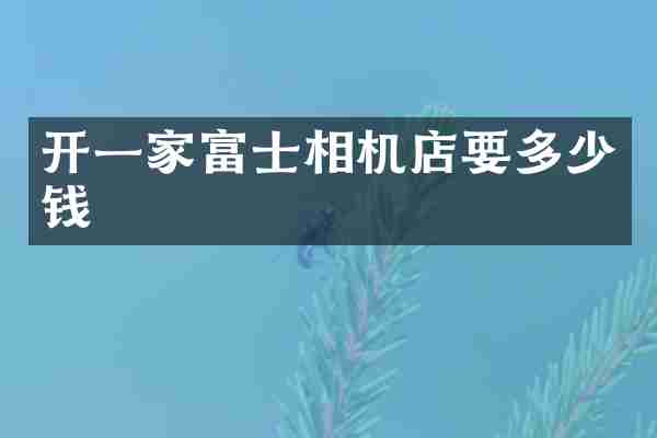 开一家富士相机店要多少钱