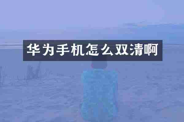 华为手机怎么双清啊