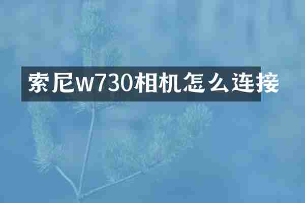 w730相机怎么连接