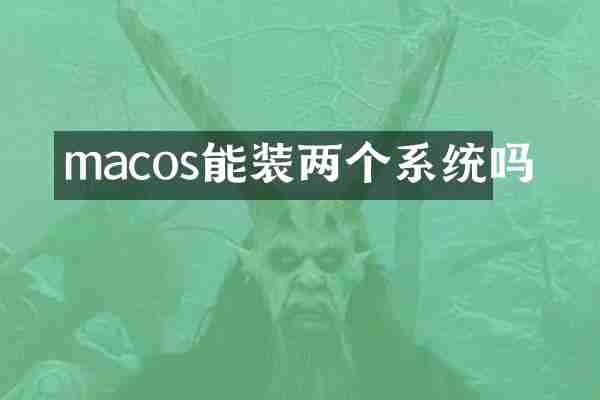 macos能装两个系统吗