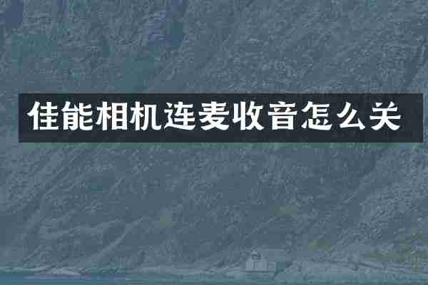 佳能相机连麦收音怎么关