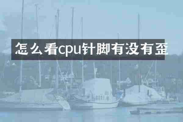 怎么看cpu针脚有没有歪