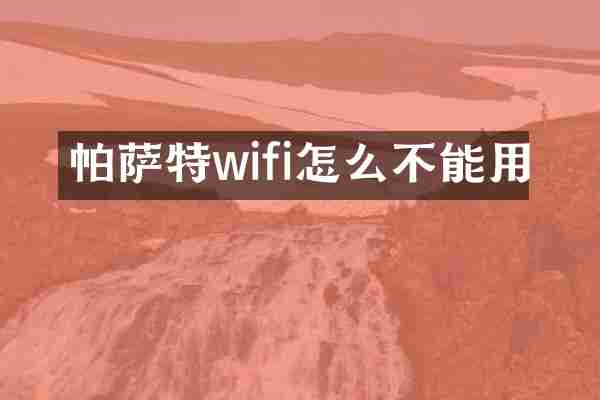 帕萨特wifi怎么不能用