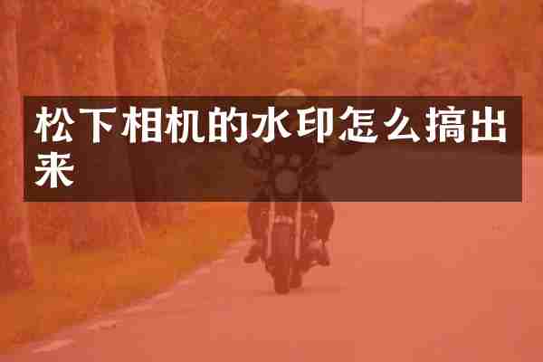 相机的水印怎么搞出来