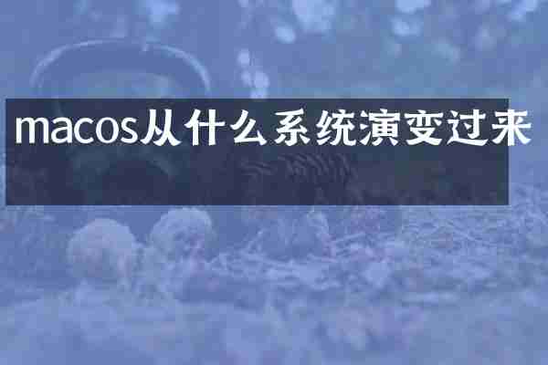 macos从什么系统演变过来的
