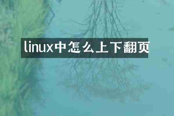 linux中怎么上下翻页