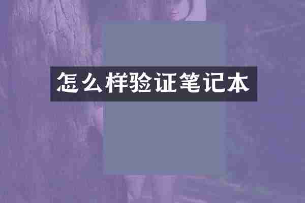 怎么样验证笔记本