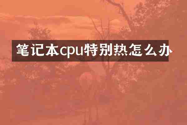 笔记本cpu特别热怎么办