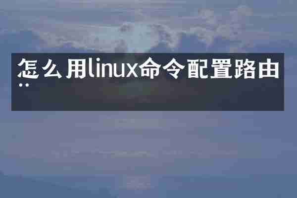 怎么用linux命令配置路由器