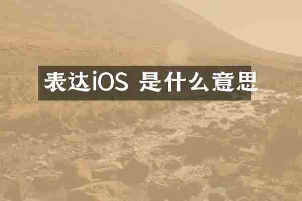 表达iOS 是什么意思