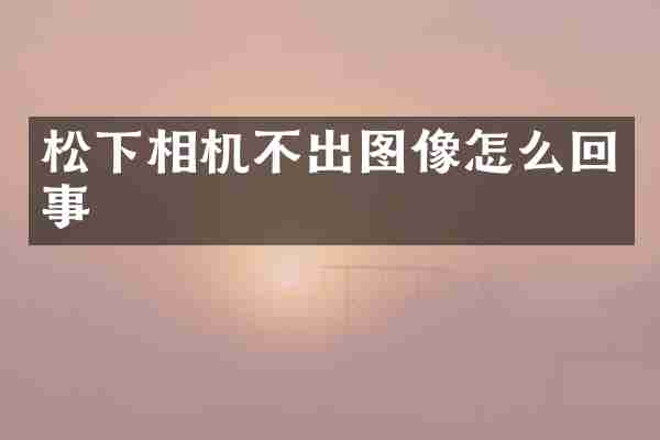相机不出图像怎么回事