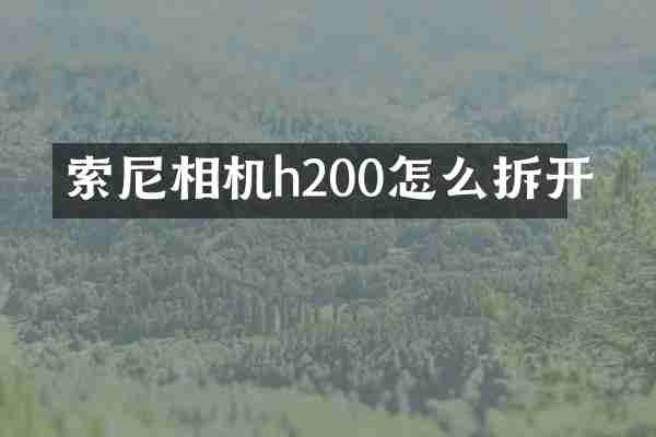 索尼相机h200怎么拆开