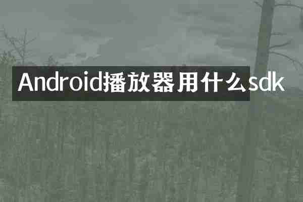 Android播放器用什么sdk
