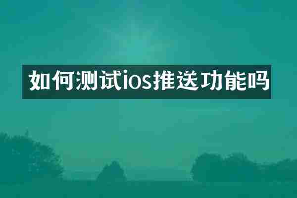 如何测试ios推送功能吗