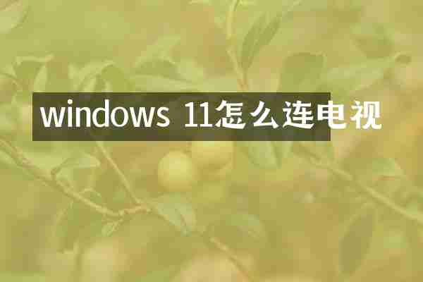 windows 11怎么连电视