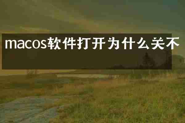macos软件打开为什么关不掉