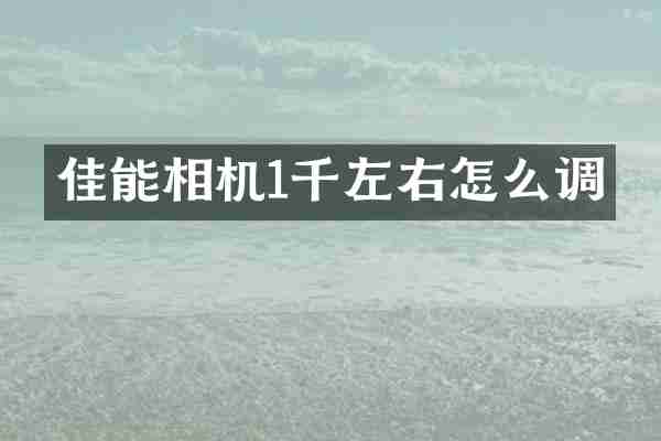 佳能相机1千左右怎么调