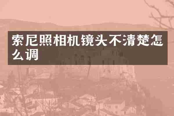 照相机镜头不清楚怎么调