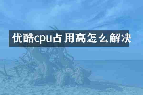 优酷cpu占用高怎么解决