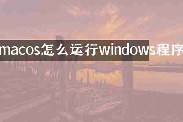 macos怎么运行windows程序