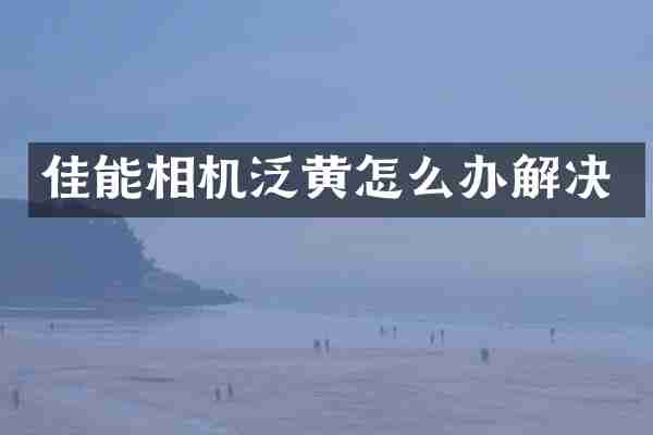 佳能相机泛黄怎么办解决