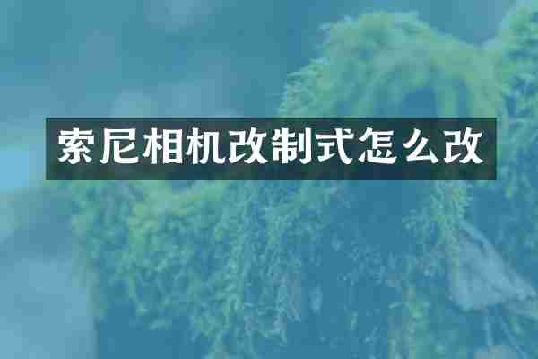相机改制式怎么改