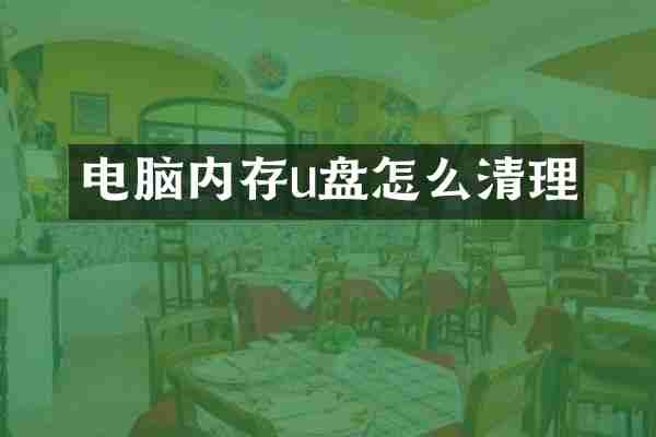 电脑内存u盘怎么清理