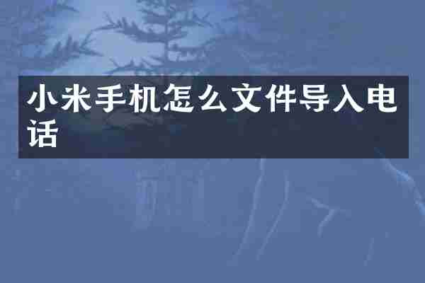 小米手机怎么文件导入电话