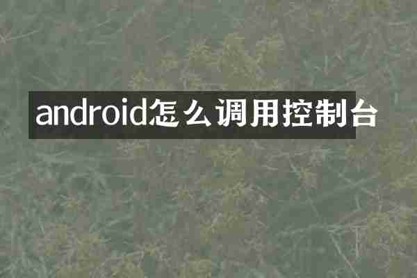 android怎么调用控制台