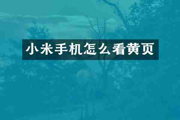 小米手机怎么页