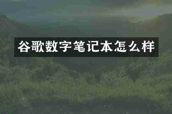 谷歌数字笔记本怎么样