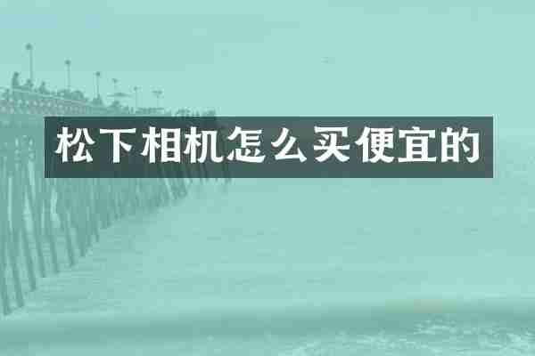 松下相机怎么买便宜的