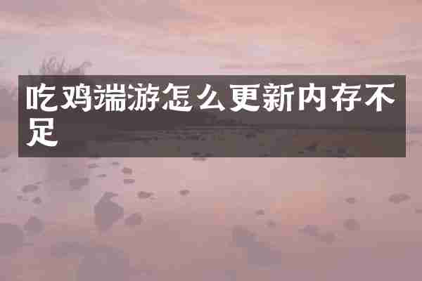 吃鸡端游怎么更新内存不足