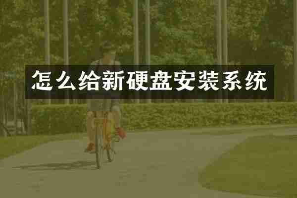 怎么给新硬盘安装系统