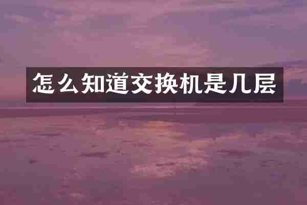怎么知道交换机是几层