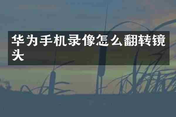 华为手机录像怎么翻转镜头