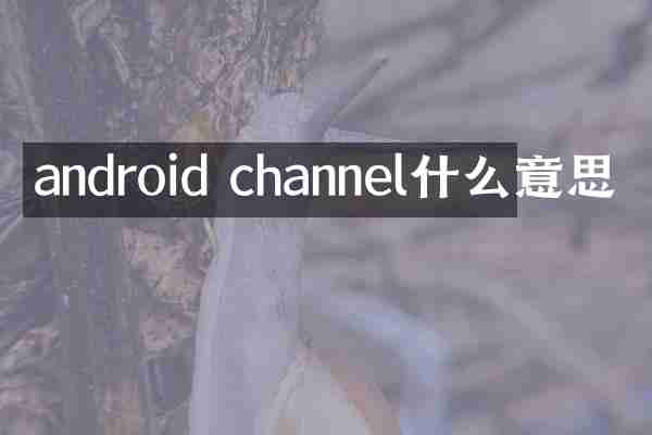 android channel什么意思