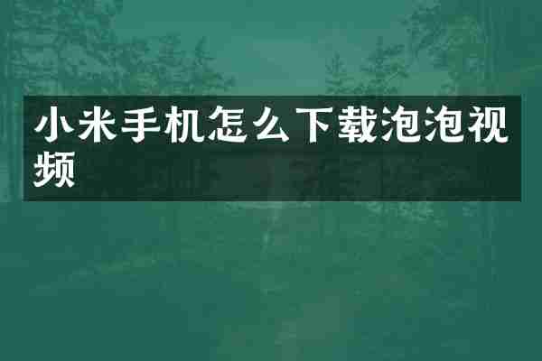 小米手机怎么下载泡泡视频