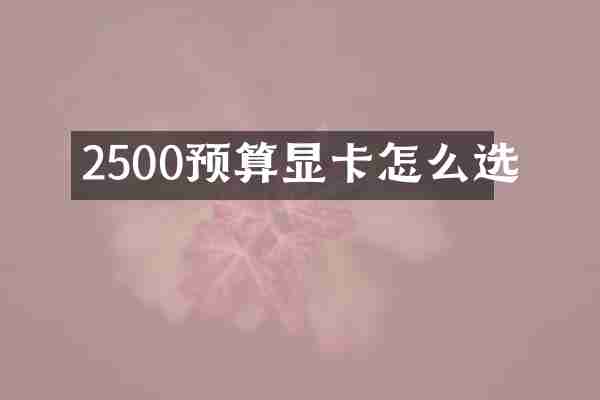 2500预算显卡怎么选