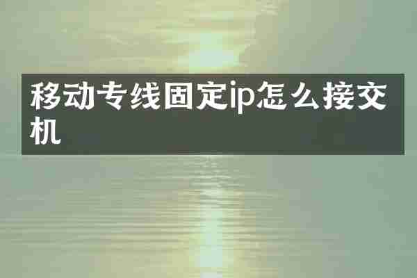 移动专线固定ip怎么接交换机