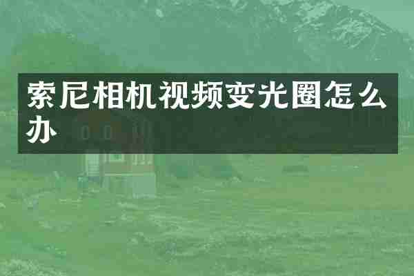 相机视频变光圈怎么办