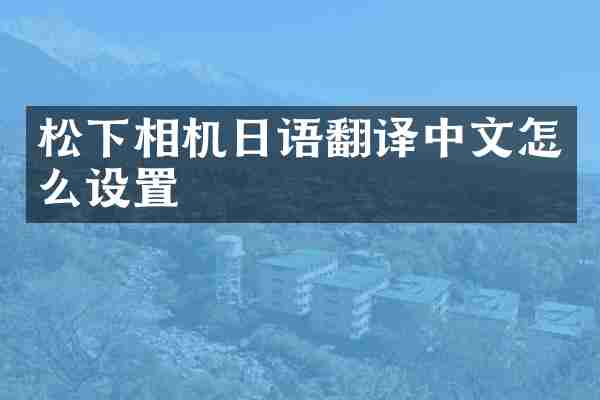 相机日语翻译中文怎么设置