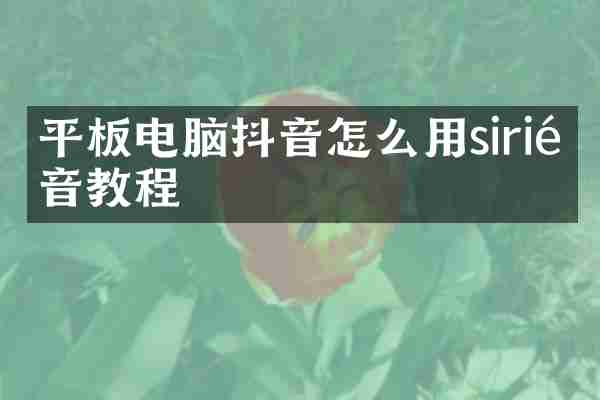 平板电脑抖音怎么用siri配音教程