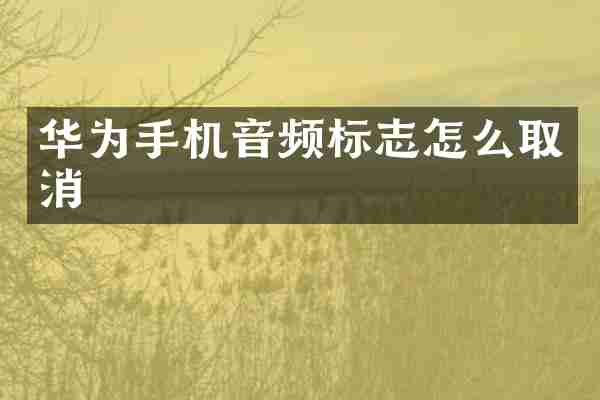 华为手机音频标志怎么取消