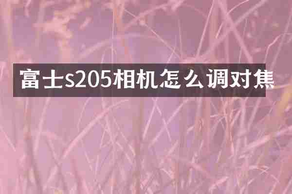 富士s205相机怎么调对焦